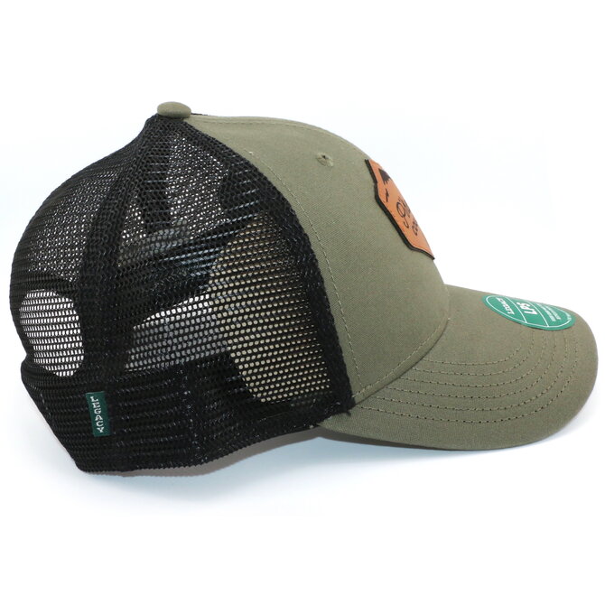 LEGACY CAP-OLIVE/BLK LPS W/LEATHER PP