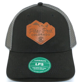 LEGACY CAP-Black/Dark Gray LPS w/Leather Pikes Peak