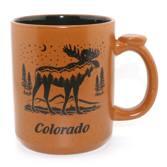 American Gift Corp MUG-MOOSE THUMB HLDR CO 16OZ ASST