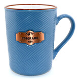 SOUVENIR SOURCE MUG-Basket Weave Blue Colorado 16OZ