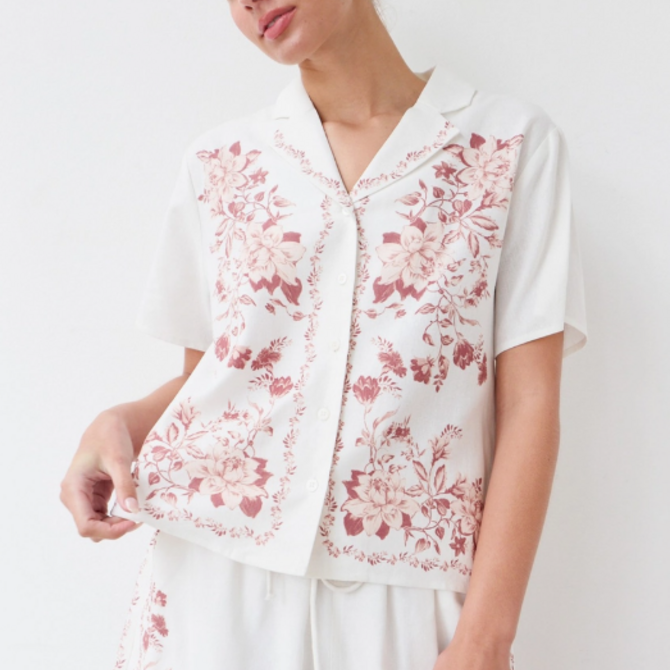 RAISONNEL Shirt - Vintage Rose V-Neck