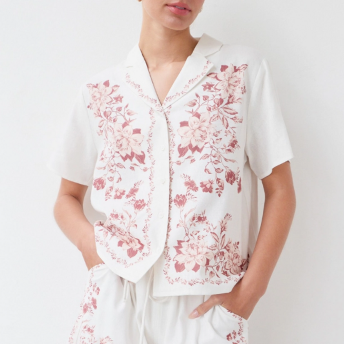 RAISONNEL Shirt - Vintage Rose V-Neck