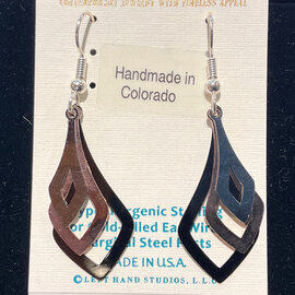 ADAJIO LEFT HAND STUDIOS Earring - Tri Drop Metallic