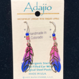 ADAJIO LEFT HAND STUDIOS Earring - Feather Pinks/Purples