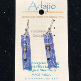 ADAJIO LEFT HAND STUDIOS Earring - Deep Blue/Violet Column
