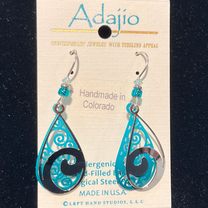 ADAJIO LEFT HAND STUDIOS *E-RHOD SWIRLS OVER BLUE