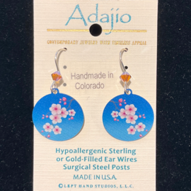 ADAJIO LEFT HAND STUDIOS Earring - Apple Blossoms/Blue Round