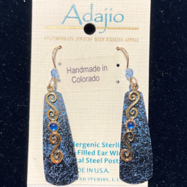 ADAJIO LEFT HAND STUDIOS Earring - Black/Blue Oblong