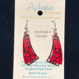 ADAJIO LEFT HAND STUDIOS Earring - Rhodium Circles/Red