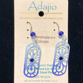 ADAJIO LEFT HAND STUDIOS Earring - Light/Dark Blue Oval