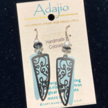 ADAJIO LEFT HAND STUDIOS Earring - Aqua Trowel/H Swirls