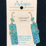 ADAJIO LEFT HAND STUDIOS Earring - Green Ivy Rectangle