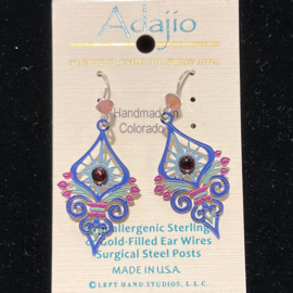 ADAJIO LEFT HAND STUDIOS Earring - Purples/Greens Deco
