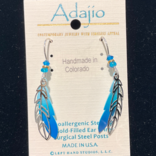 ADAJIO LEFT HAND STUDIOS Earring - Feather In Blues