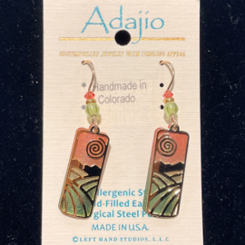 ADAJIO LEFT HAND STUDIOS Earring - Sunset Column Coral/Olive