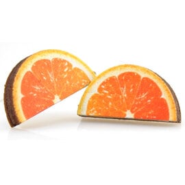 GREEN TREE JEWELRY Earring - Orange Slices Wooden