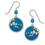 ADAJIO LEFT HAND STUDIOS Earring - Apple Blossoms/Pale Blues Round