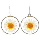 Rain Jewelry Collection Earring - White Daisy Pressed