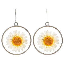 Rain Jewelry Collection Earring - White Daisy Pressed