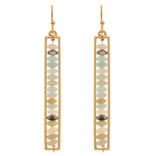 Rain Jewelry Collection Earring - Amazonite Bar Disc Beaded