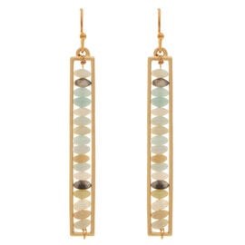 Rain Jewelry Collection Earring - Amazonite Bar Disc Beaded