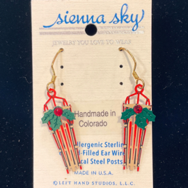 SIENNA SKY BY LEFT HAND Earring - Sled w/Holly