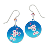 ADAJIO LEFT HAND STUDIOS Earring - Apple Blossoms/Blue Round