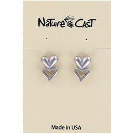NATURE CAST METALWORKS Earring - 2 Hearts