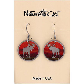 NATURE CAST METALWORKS Earring - Moose Round Colorful