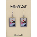 NATURE CAST METALWORKS Earring - River Orange Sun Rectangle