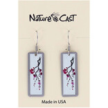 NATURE CAST METALWORKS Earring - Cherry Blossom Rectangle