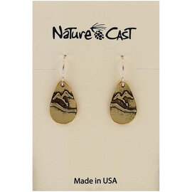 NATURE CAST METALWORKS Earring - Mountain Gold Teardrop
