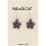 NATURE CAST METALWORKS Earring - Flower Aged Copper Tone