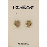 NATURE CAST METALWORKS Earring - Bear Paw Gold Post