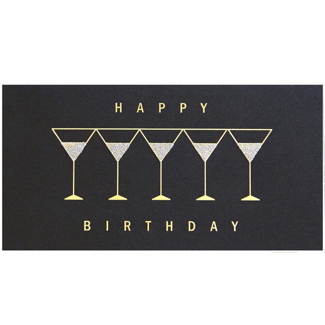 NIQUEA.D BY AVANTI Card - Row of Martinis on Black