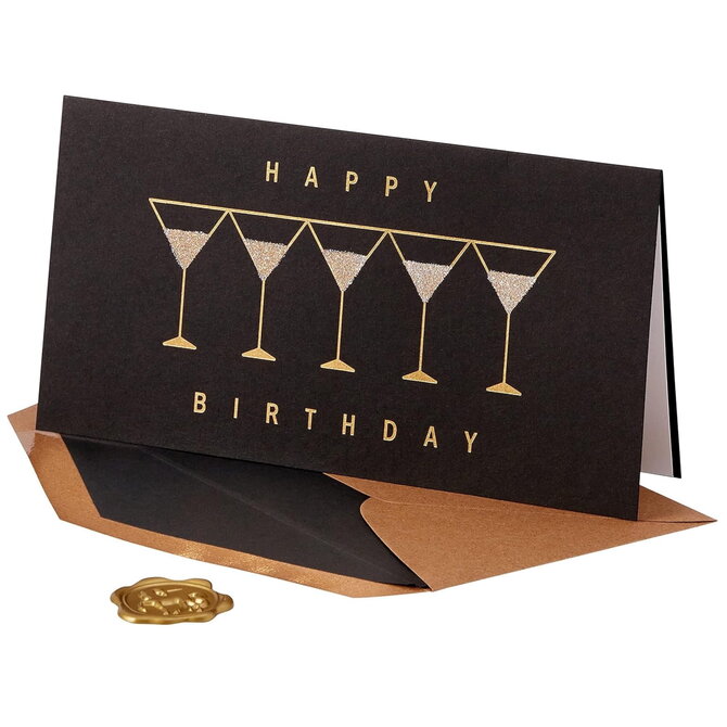 NIQUEA.D BY AVANTI Card - Row of Martinis on Black