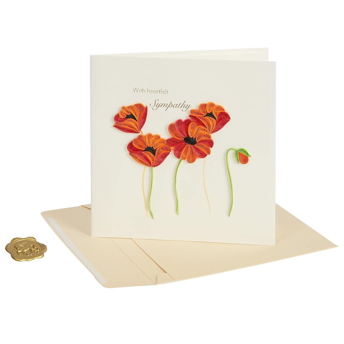 NIQUEA.D BY AVANTI Card - Poppies Quilled Sympathy