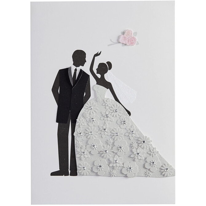NIQUEA.D BY AVANTI Card - Bride & Groom w/Flowers