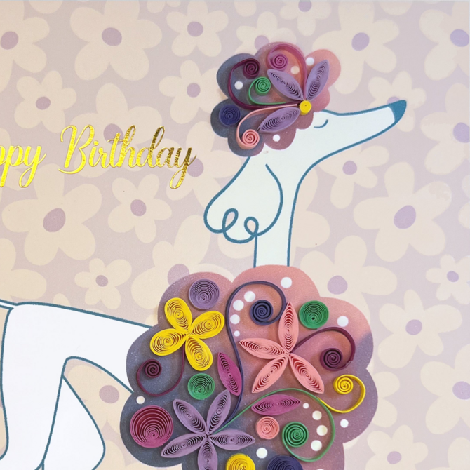 NIQUEA.D BY AVANTI Card - Poodle Birthday Quilled