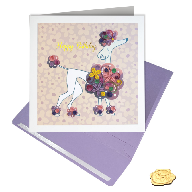 NIQUEA.D BY AVANTI Card - Poodle Birthday Quilled