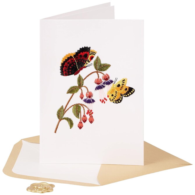 NIQUEA.D BY AVANTI Card - Butterflies Embroidered Blank