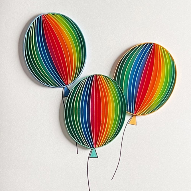 NIQUEA.D BY AVANTI Card - Birthday Balloons Quilled