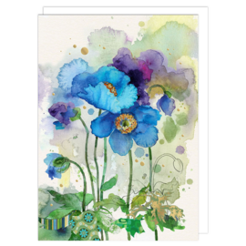 NOTES & QUERIES INC Card - Blue Poppies