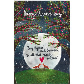NOTES & QUERIES INC Card - Anniversary/Being Together Foxes