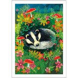 NOTES & QUERIES INC Card - Badger & Mushrooms