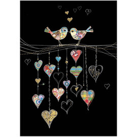 NOTES & QUERIES INC Card - Bird Hearts