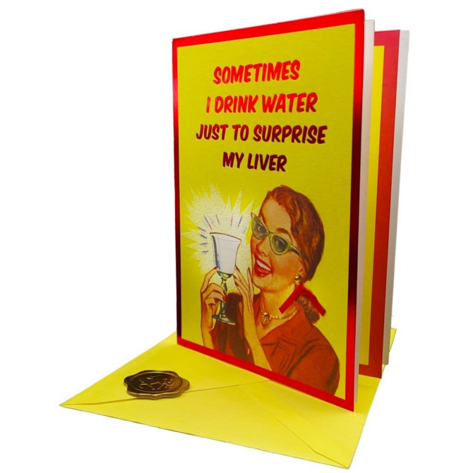 NIQUEA.D BY AVANTI Card - Vintage Woman w/ Glass of H2O