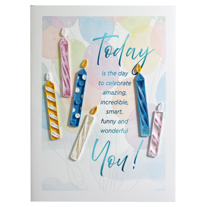 NIQUEA.D BY AVANTI Card - Candles on Balloons Quilled