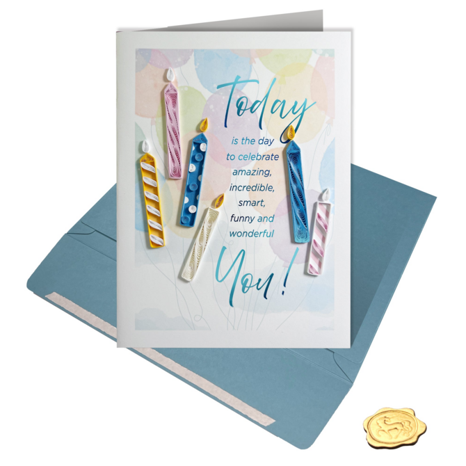 NIQUEA.D BY AVANTI Card - Candles on Balloons Quilled