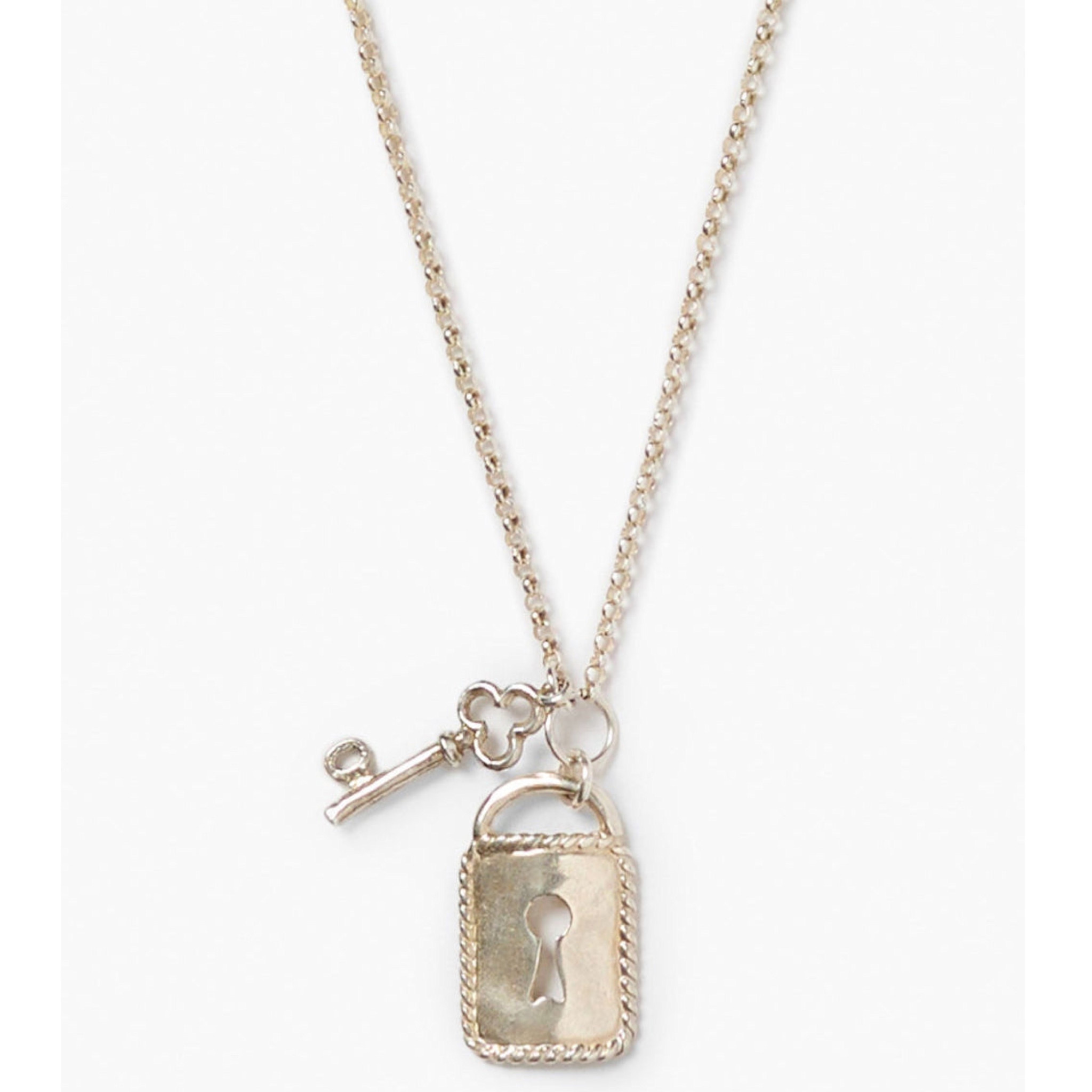 Necklace - Silver Lock & Key - Colorado Retail Collection